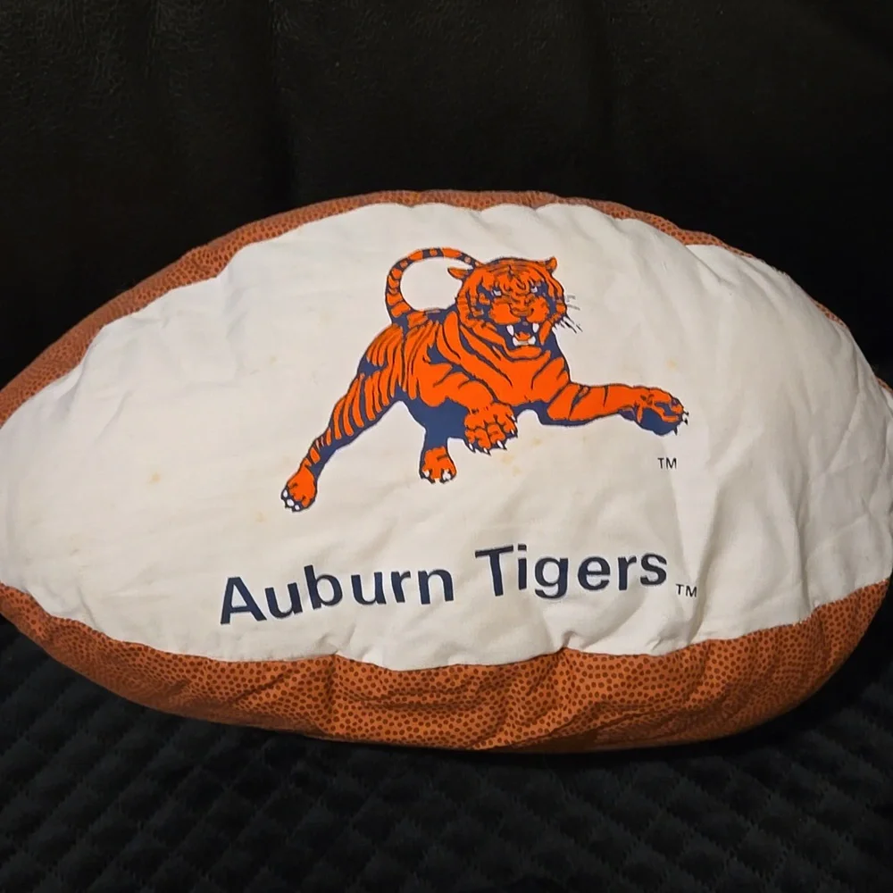 Team Spirit, Rare Auburn University, Tigers Teddy Bear Football Pillow